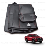 หุ้มเบาะรถยนต์ หุ้มเบาะหลัง หนังดำด้ายแดง 1 ชิ้น สำหรับ Toyota Revo Rocco 4Dr ปี 2015-2022